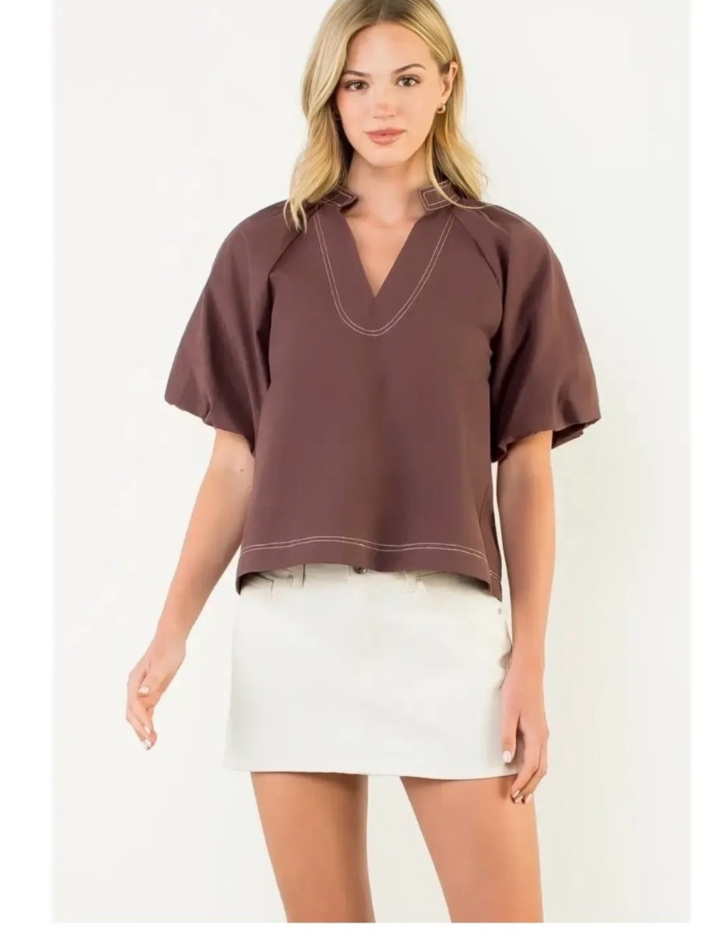 THML Jaylin Contrast Stitch Top